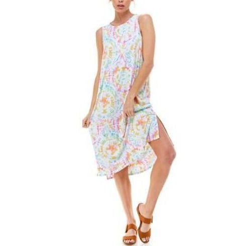 ROUDELAIN Printed Maxi Loungewear Nightgown Tie Dye Size Small